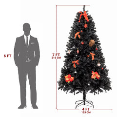 7ft 1800 Branch PVC Branch Iron Bracket Christmas Tree Black