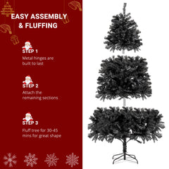 7ft 1800 Branch PVC Branch Iron Bracket Christmas Tree Black