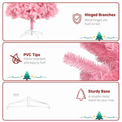 7ft 1800 Branch PVC Branch Iron Bracket Christmas Tree Pink