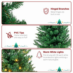 3ft 129 Branches with Santa Claus Decoration PVC Branch Iron Bracket Christmas Tree Green