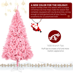 6ft 1600 Branch PVC Branch Iron Bracket Christmas Tree Pink
