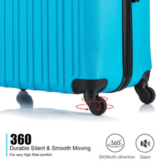4 Piece Set Luggage Sets Suitcase ABS Hardshell Lightweight Spinner Wheels Sky Blue