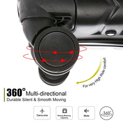 4 Piece Set Luggage Sets Suitcase ABS Hardshell Lightweight Spinner Wheels Black