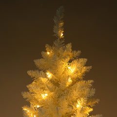 6.5ft Flocking Tied Light Christmas Tree