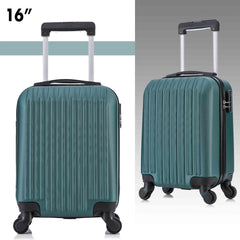 4 Piece Set Luggage Sets Suitcase ABS Hardshell Lightweight Spinner Wheels Army Green