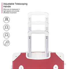 3 Piece Sets Luggage Suitcase ABS Hardshell Lightweight Spinner Wheels (20/24/28 inch), Red