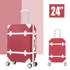 3 Piece Sets Luggage Suitcase ABS Hardshell Lightweight Spinner Wheels (20/24/28 inch), Red