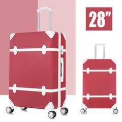3 Piece Sets Luggage Suitcase ABS Hardshell Lightweight Spinner Wheels (20/24/28 inch), Red
