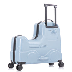 22 Inch Kid's Ride on Suitcase Children's Trolley Luggage with Spinner Wheels \Lock\Safty Belt\Telescoping Handle Blue