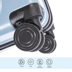 22 Inch Kid's Ride on Suitcase Children's Trolley Luggage with Spinner Wheels \Lock\Safty Belt\Telescoping Handle Blue