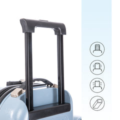 22 Inch Kid's Ride on Suitcase Children's Trolley Luggage with Spinner Wheels \Lock\Safty Belt\Telescoping Handle Blue