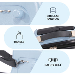 22 Inch Kid's Ride on Suitcase Children's Trolley Luggage with Spinner Wheels \Lock\Safty Belt\Telescoping Handle Blue