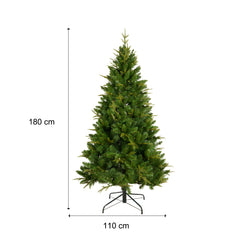 168CM Long Artificial Christmas Tree, 1079 Tips, 260LED, Hingeless Spruce PVC/PE Christmas Tree, Indoor And Outdoor, Green
