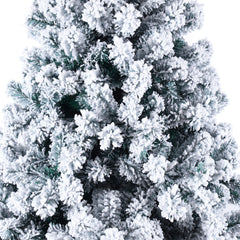 6ft Flocking Tied Light Christmas Tree