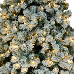 6ft Flocking Tied Light Christmas Tree