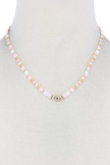 Evil Eye Charm Color Block Necklace