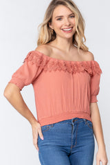 Off Shoulder Lace Detailed Top