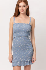 Woven Printed Smocking Dress