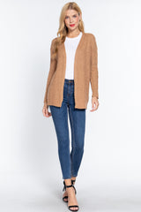 Long Slv Open Front Sweater Cardigan