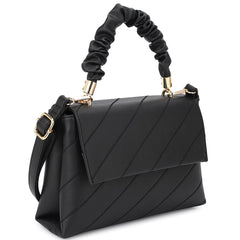 Fashion Smooth Pattern Wrinkle Handle Crossbody Bag