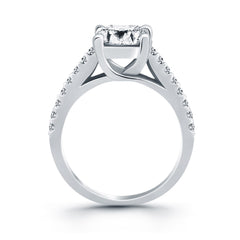 14k White Gold Trellis Diamond Engagement Ring Mounting