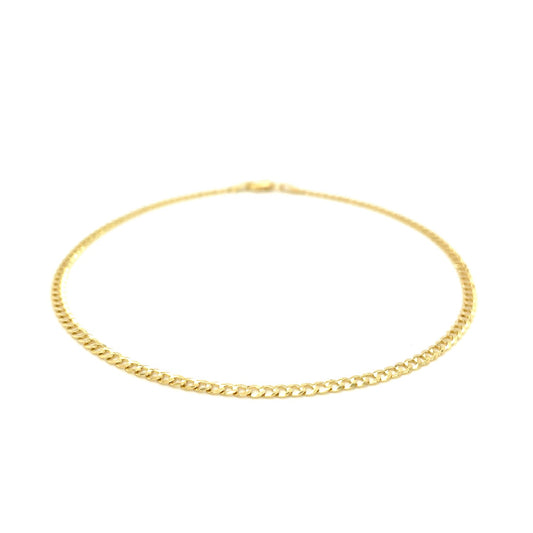 2.5mm 14k Yellow Gold Curb Link Anklet