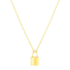 14k Yellow Gold Padlock Necklace