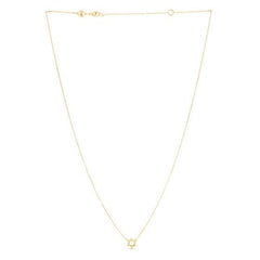 14k Yellow Gold Star of David Necklace