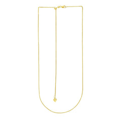 14k Yellow Gold Adjustable Wheat Chain 1.0mm