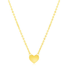 14k Yellow Gold Polished Mini Heart Necklace
