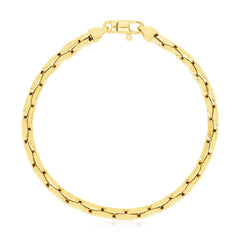 14k Yellow Gold High Polish Compressed Cable Link Bracelet