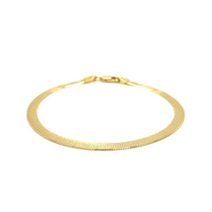 4.0mm 14k Yellow Gold Super Flex Herringbone Bracelet