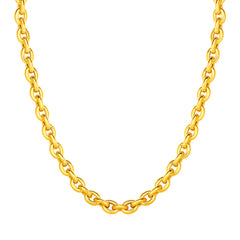 14k Yellow Gold Polished Oval Link Necklace