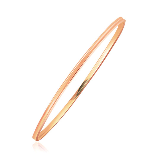 14k Rose Gold Concave Motif Thin Stackable Bangle