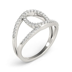 14k White Gold Diamond Loop Style Dual Band Ring (1/2 cttw)
