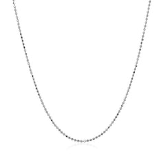 14k White Gold Diamond Cut Bead Chain 1.0mm