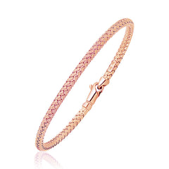 14k Rose Gold Fancy Weave Motif Bangle