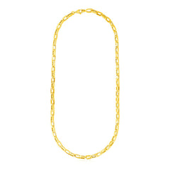14k Yellow Gold Mens Paperclip Chain Necklace