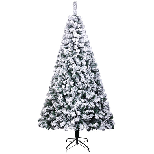 6FT PVC Flocking Christmas Tree 750 Branches Spread Out Naturally  Tree