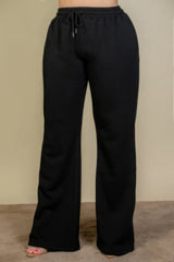 Plus Size Drawstring Waist Slant Pocket Sweatpants