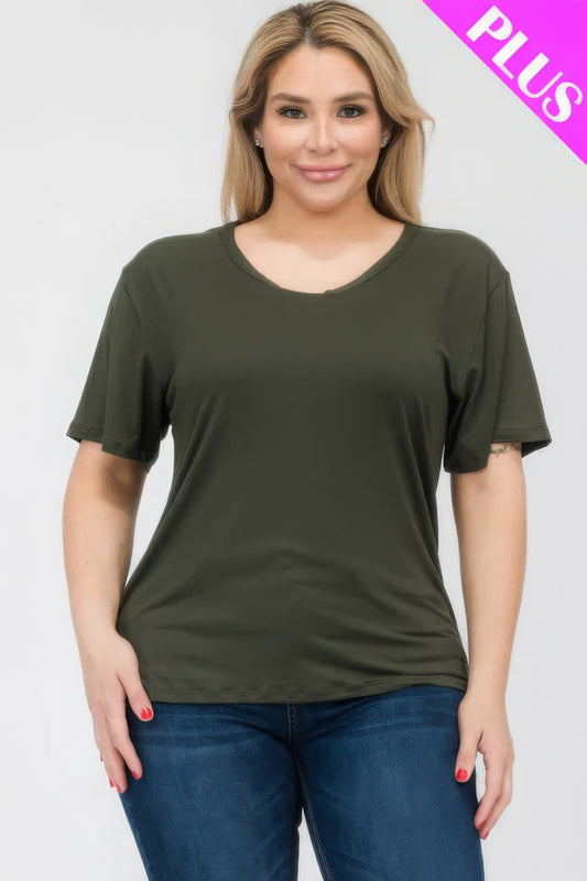 Plus Size Basic Short Sleeve T-shirt