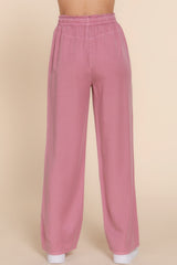 Elastic Waist Tencel Long Pants