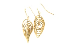 14k Yellow Gold Post Earrings with Graduated Spiral Dangles