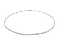 14k White Gold Round Wheat Anklet 1.8mm