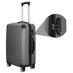 Luggage 3 Piece Set Suitcase Spinner Hardshell Lightweight TSA Lock Dark Gray