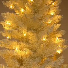 7.5ft Flocking Tied Light Christmas Tree