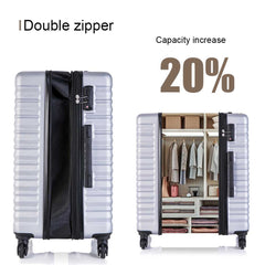 Expandable Hardshell Luggage Sets Suitcase ABS Lightweight with Spinner Wheels Silver