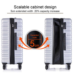 Expandable Hardshell Luggage Sets Suitcase ABS Lightweight with Spinner Wheels Silver