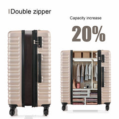 Expandable Hardshell Luggage Sets Suitcase ABS Lightweight with Spinner Wheels TSA Lock Champagne Gold