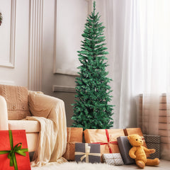 6.5ft Flocking Tied Light Christmas Tree